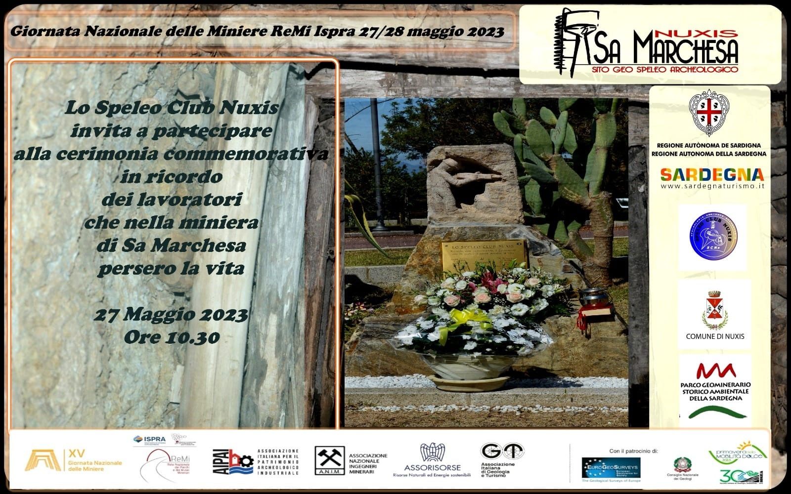 Cerimonia commemorativa minatori di Sa Marchesa - Nuxis - 27 Maggio 2023