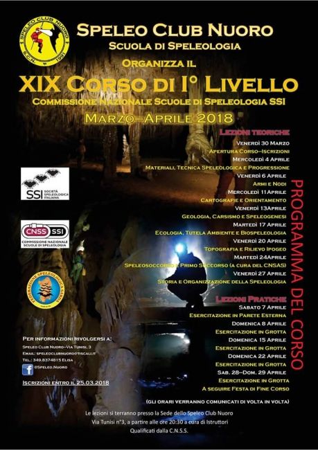 Speleo Club Nuoro, corso di primo livello 