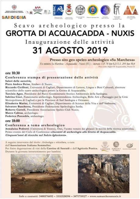 Inaugurazione nuove attività  dell'Università  di Cagliari presso la grotta di Acquacadda a Nuxis