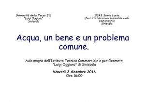 Acqua, un bene e un problema comune