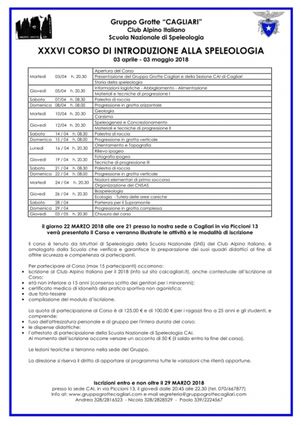 Gruppo Grotte Cagliari Cai, corso di Introduzione alla Speleologia